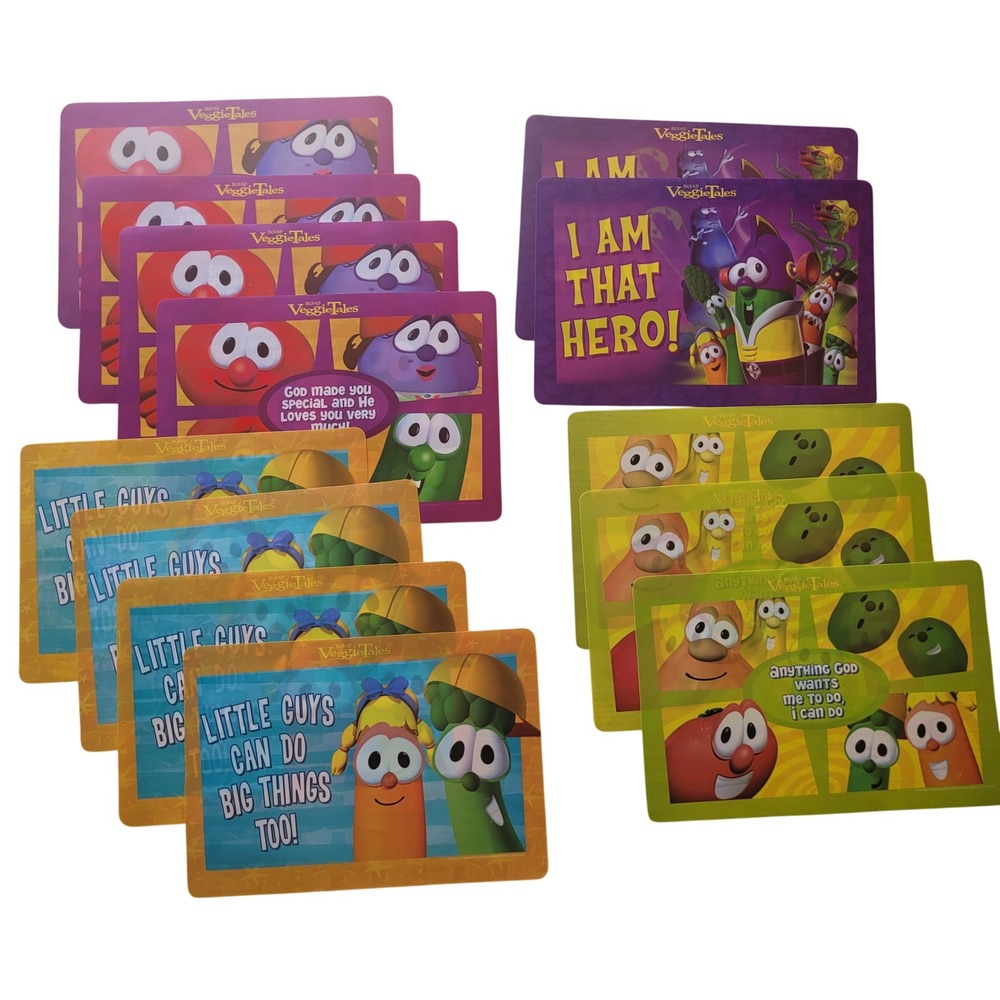 VeggieTales Plastic Placemats Lot 14 Bob Larry Junior Big Idea